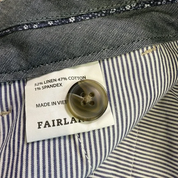 Fairlane Pants Mens 35x30 Tan Linen Blend Straight‎ Flat Front Chino - Picture 10 of 11